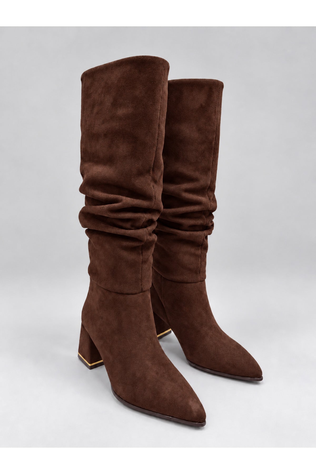 Slouchy Stiletto Topuklu Çizme - Kahverengi