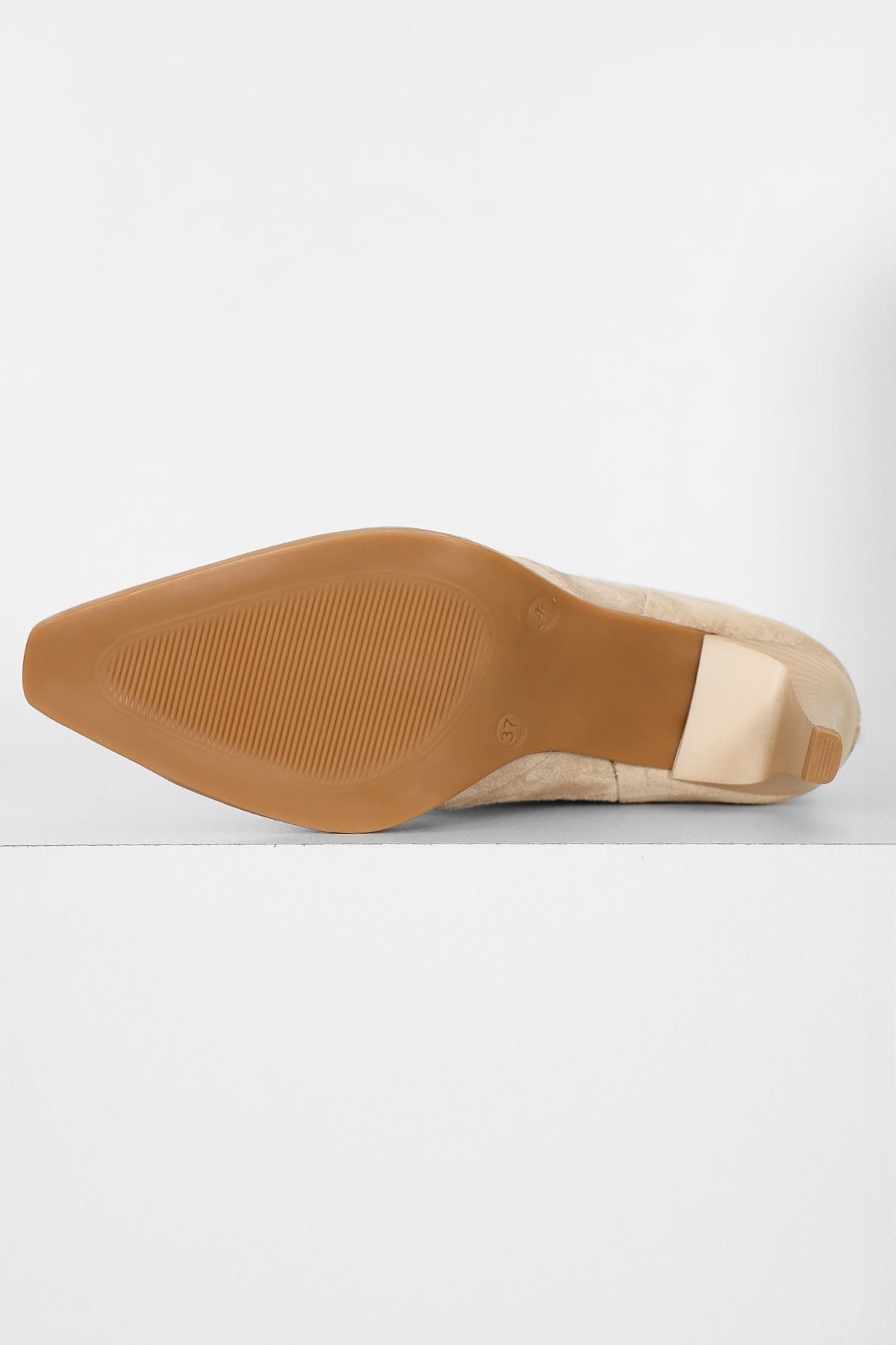 Slouchy Stiletto Topuklu Bot - Krem