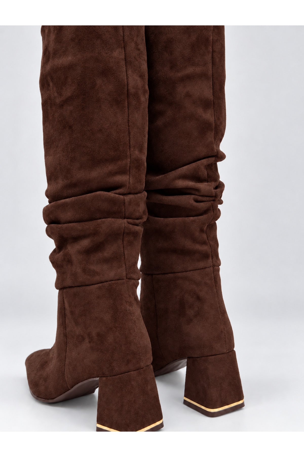 Slouchy Stiletto Topuklu Çizme - Kahverengi