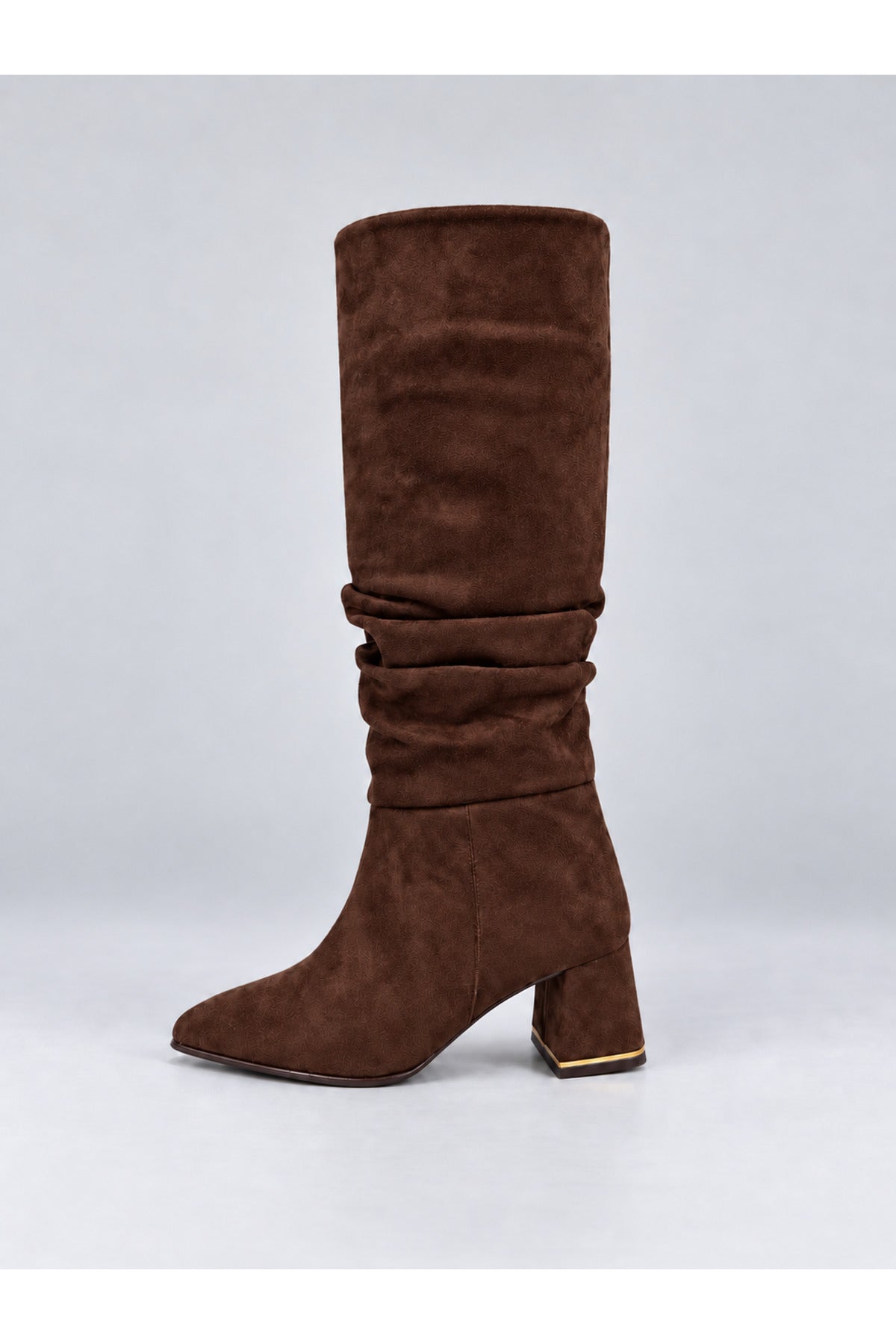 Slouchy Stiletto Topuklu Çizme - Kahverengi