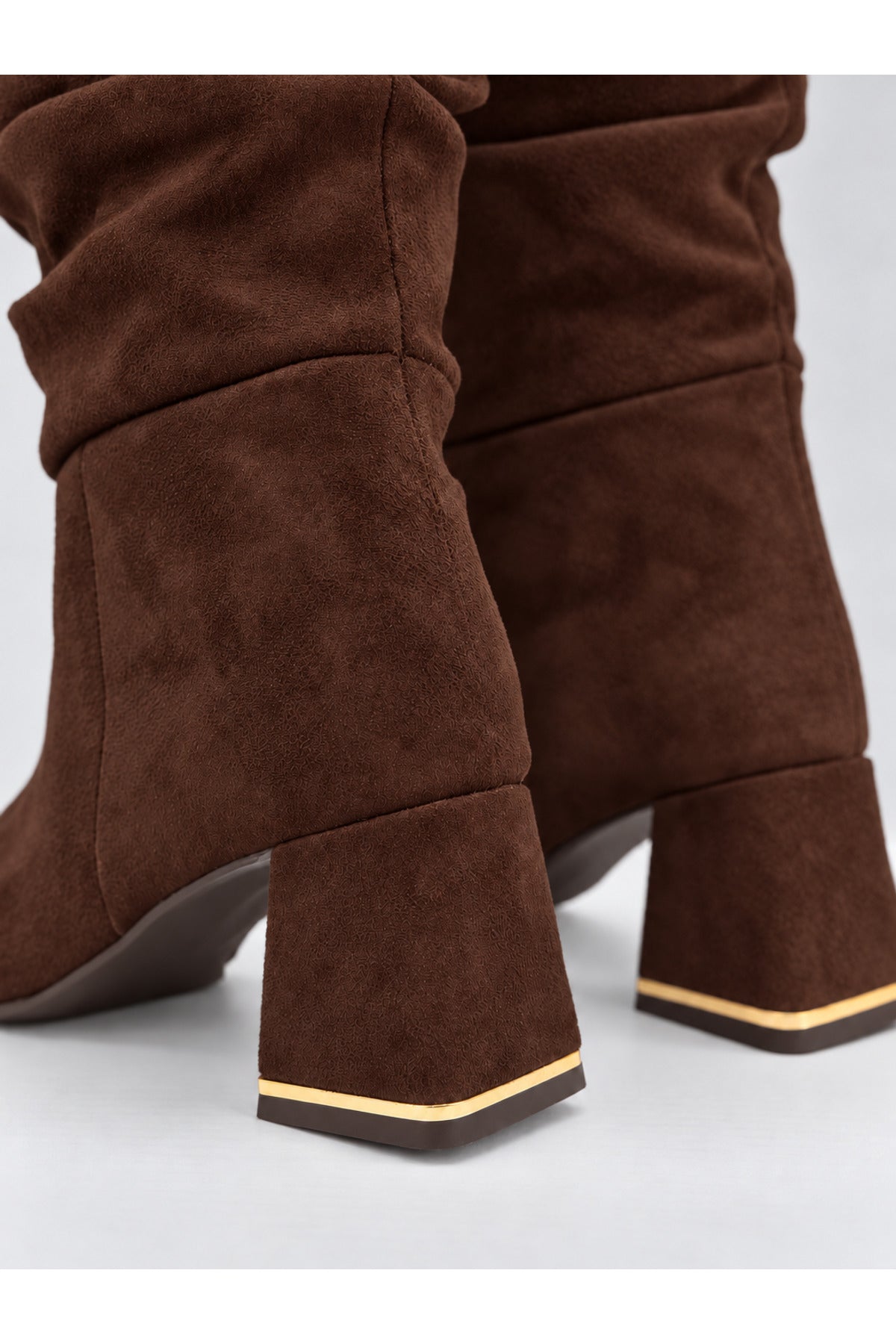 Slouchy Stiletto Topuklu Çizme - Kahverengi