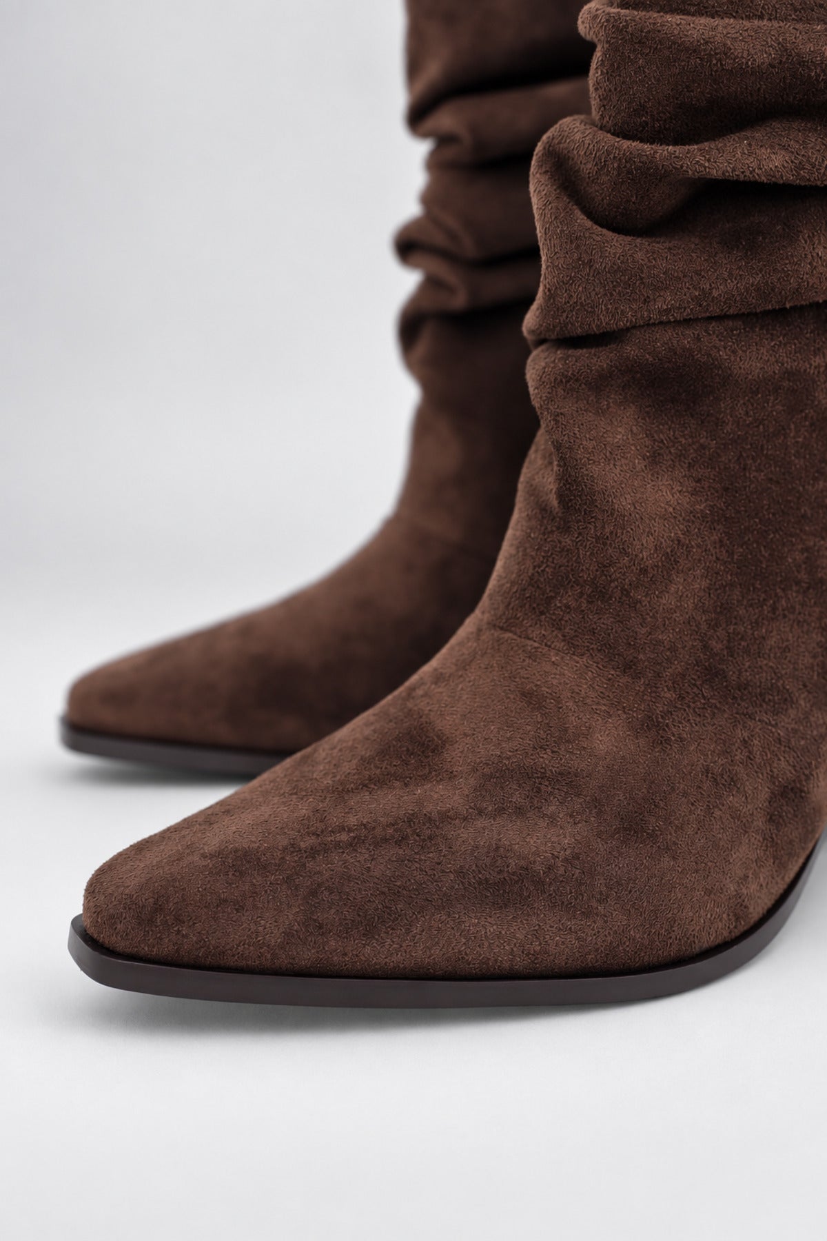 Slouchy Stiletto Topuklu Bot - Kahverengi