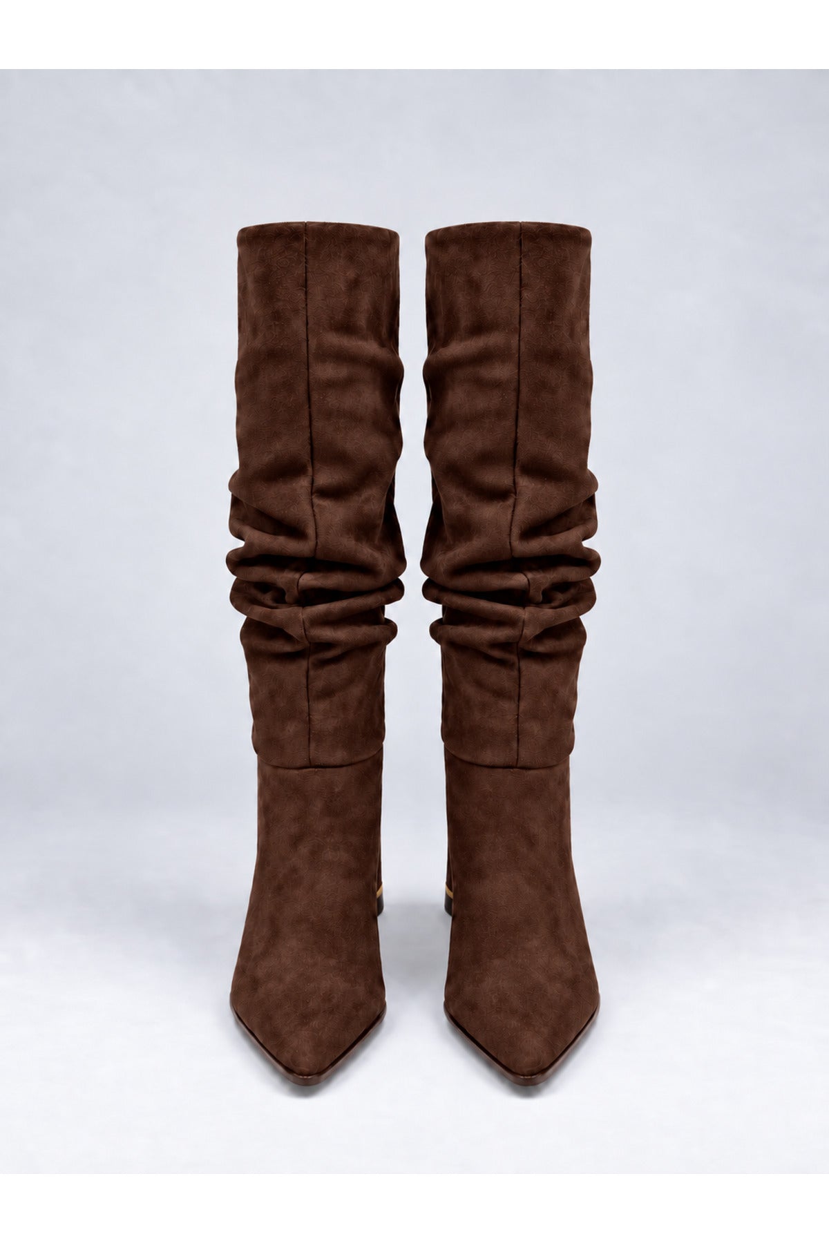 Slouchy Stiletto Topuklu Çizme - Kahverengi